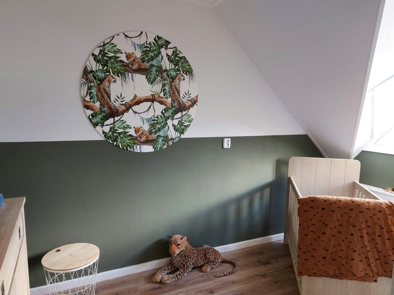 Behangcirkel jungle kamer (wit)