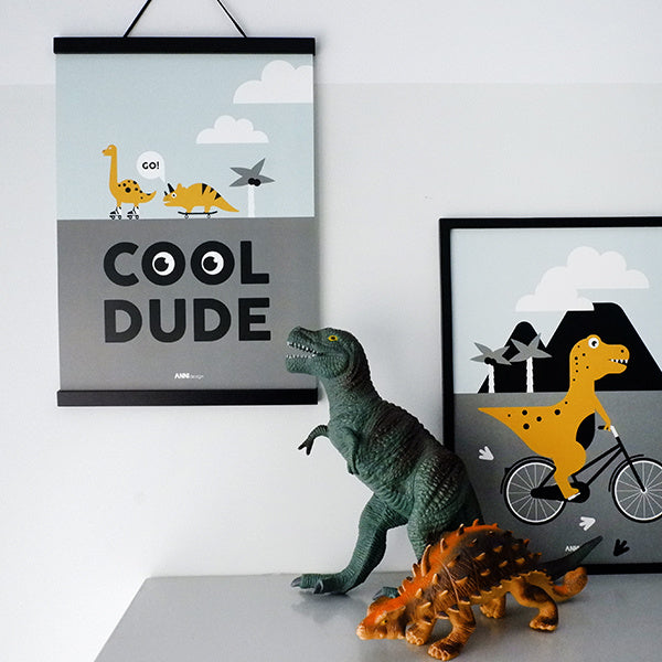 Poster Cool dude - Dino kinderkamer - A4 formaat