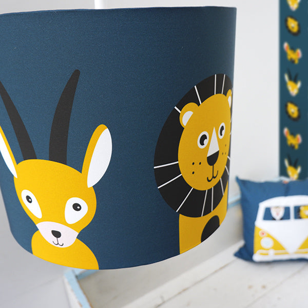 Lampen set safari dieren - donkerblauw