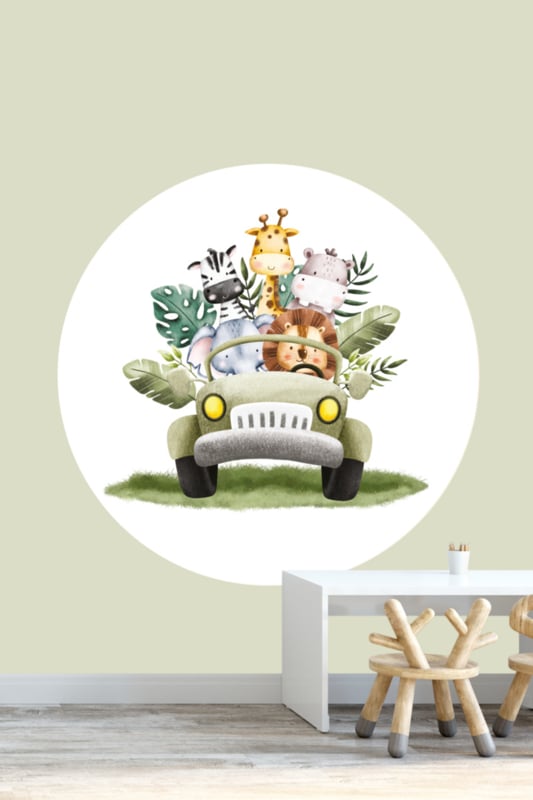 Babykamer decoratie set - safari jungle dieren (met lamp)