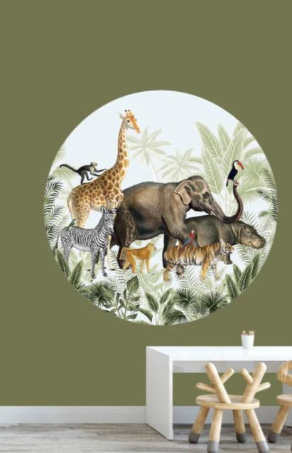 Muursticker dieren parade - jungle kamer