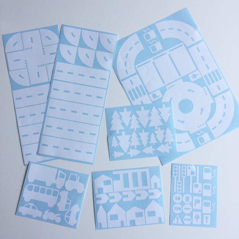 Autobaan stickerset wit, voordeelset