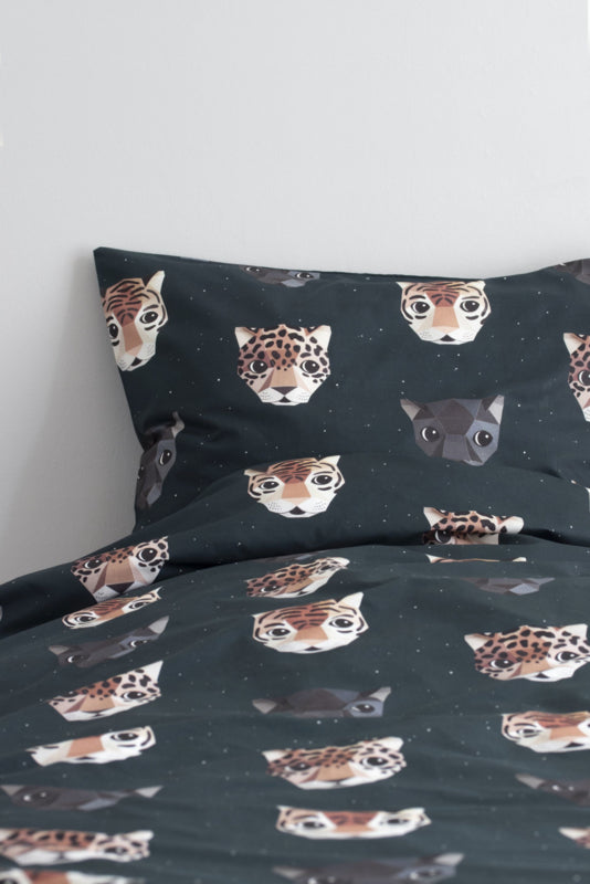 Jungle kamer dekbedovertrek Studio Ditte (Panthera donker) - junior 120x150