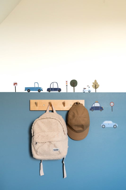 Voertuigen muurstickers in blauwtinten