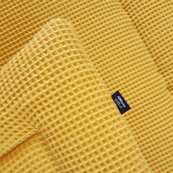 Boxkleed wafelstof reversible - oker