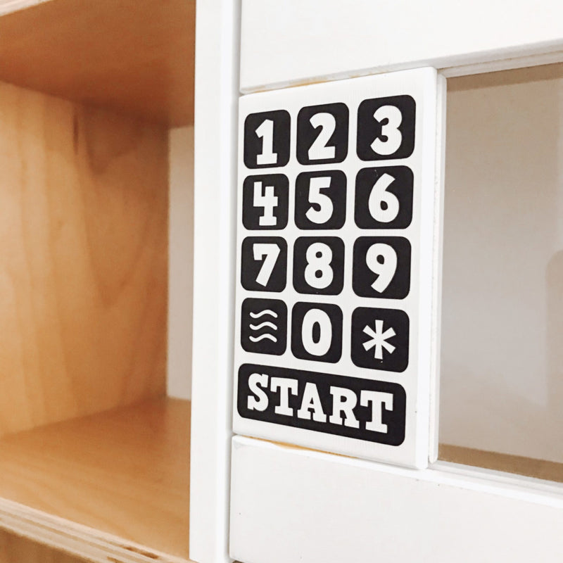 Ikea duktig keukentje sticker magnetron knopjes