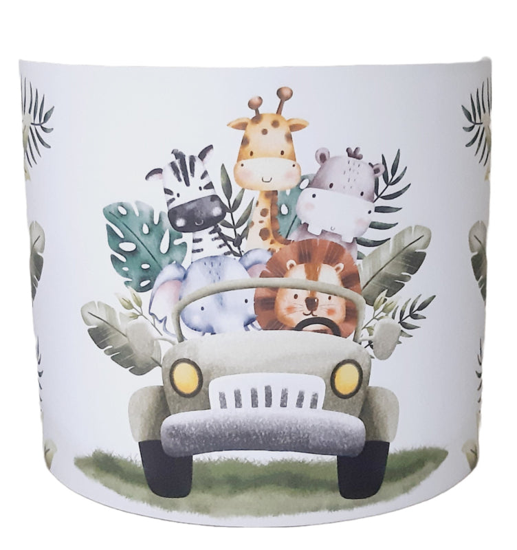 Jungle wandlamp kinderkamer babykamer safari jeep met dieren