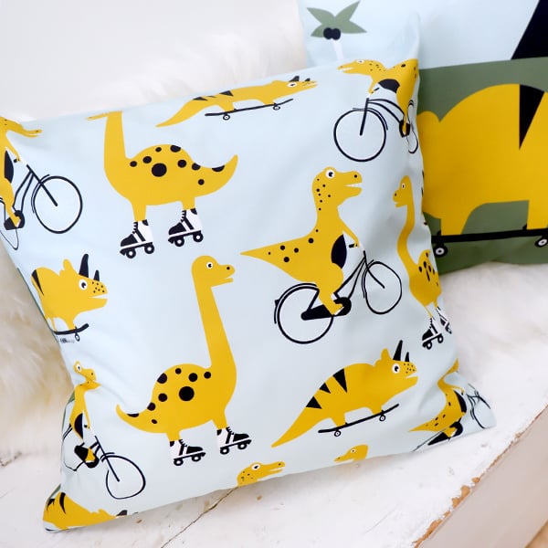 Kussen Dino kinderkamer - inclusief binnenkussen - 40x40