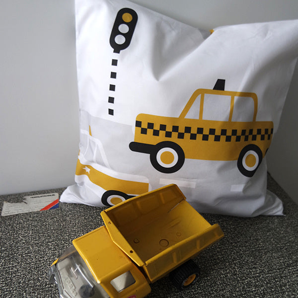 Kussen auto voertuigen oker - inclusief binnenkussen