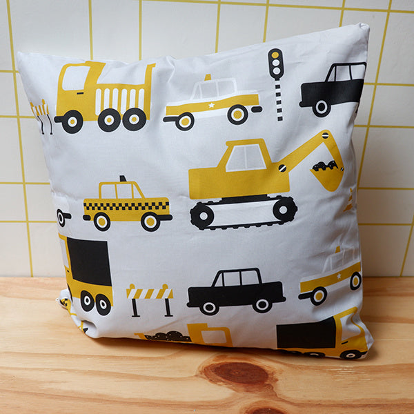 Kussen graafmachine voertuig oker - inclusief binnenkussen