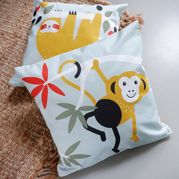 Kussen jungle kinderkamer mint - inclusief binnenkussen