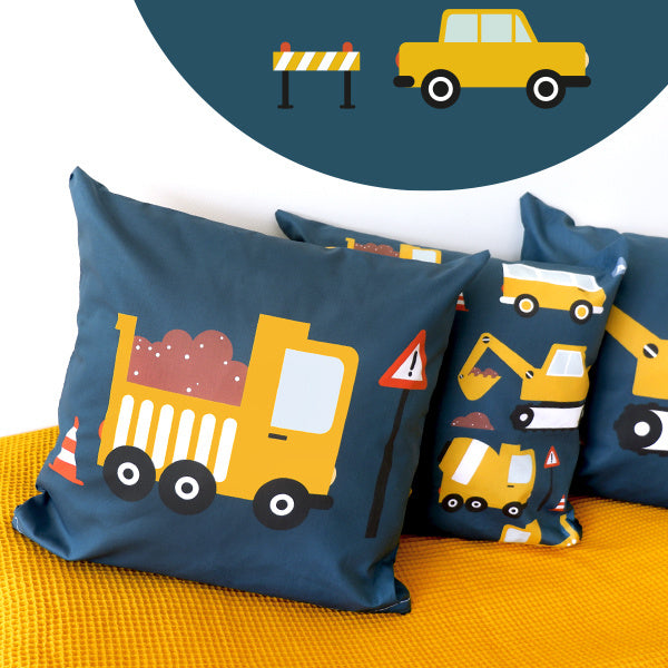 Kussen kiepwagen bouw voertuig donkerblauw - inclusief binnenkussen