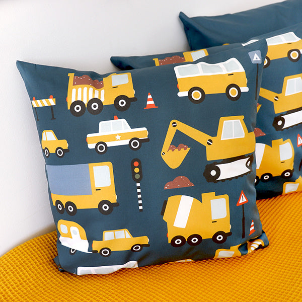 Kussen kiepwagen bouw voertuig donkerblauw - inclusief binnenkussen