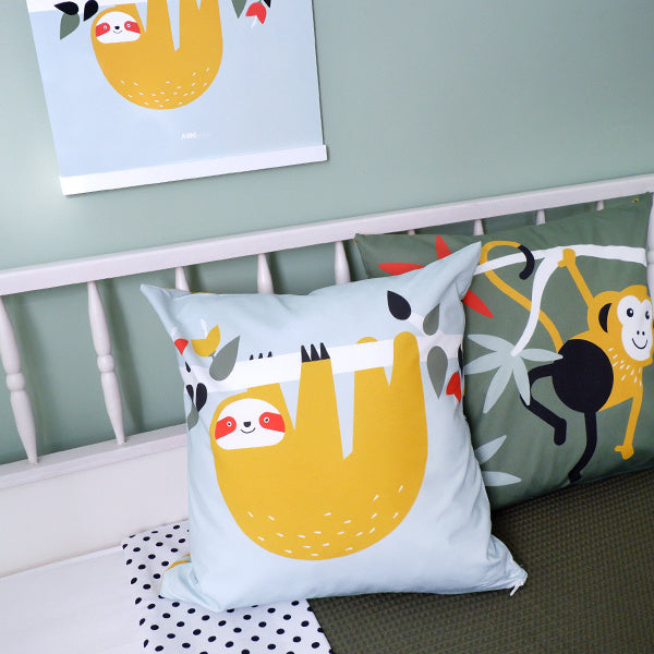 Kussen luiaard mint - inclusief binnenkussen