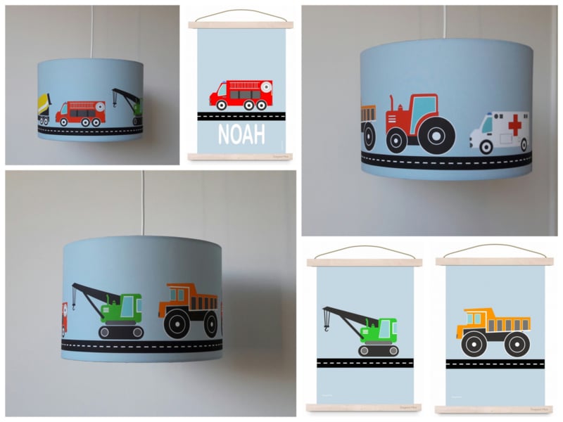 Lamp jongenskamer auto voertuigen lichtblauw