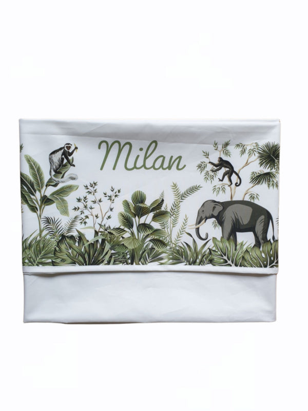 Ledikantlaken babykamer - jungle, met naam mogelijk