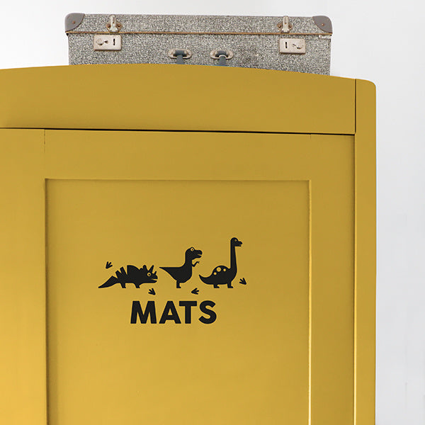 Muursticker dinosaurus met naam