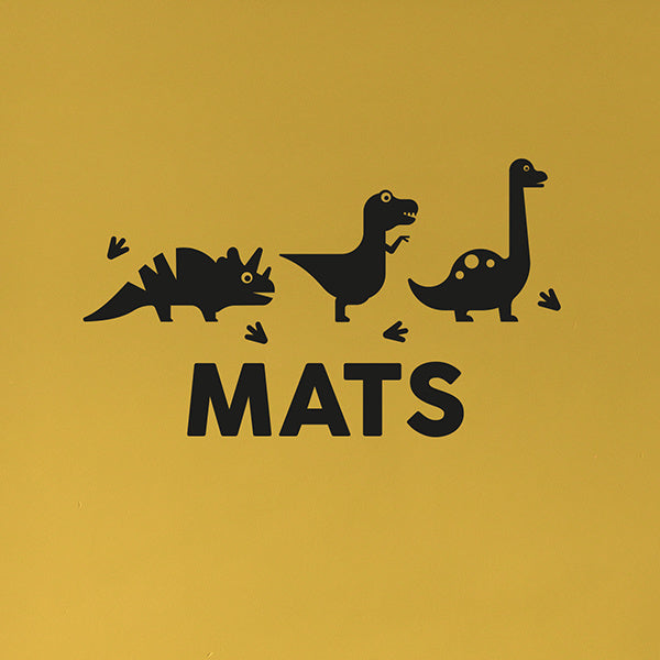 Muursticker dinosaurus met naam