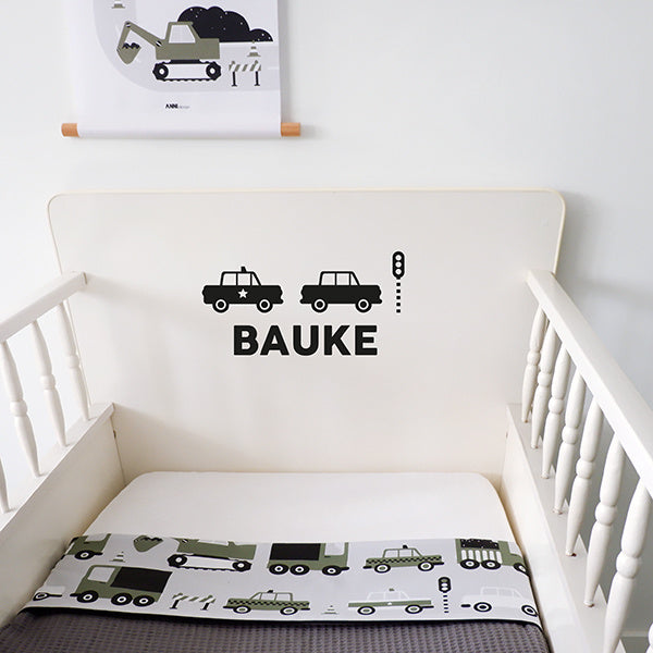 Muursticker met naam auto