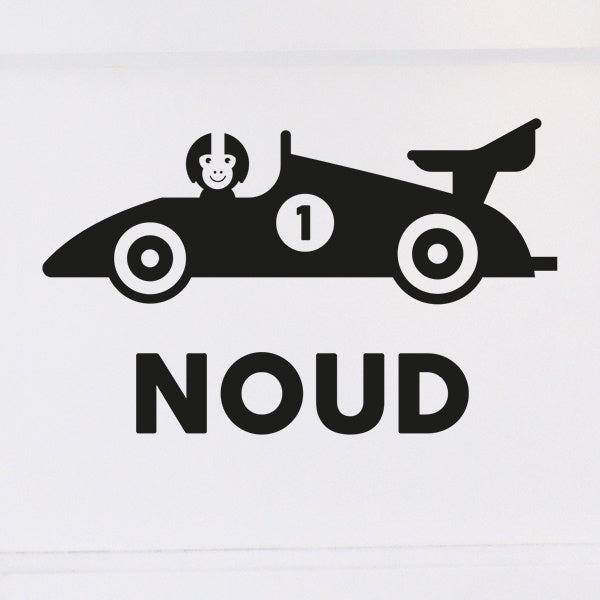 Muursticker met naam raceauto formule 1