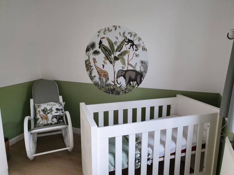 Muursticker rond - jungle kinderkamer