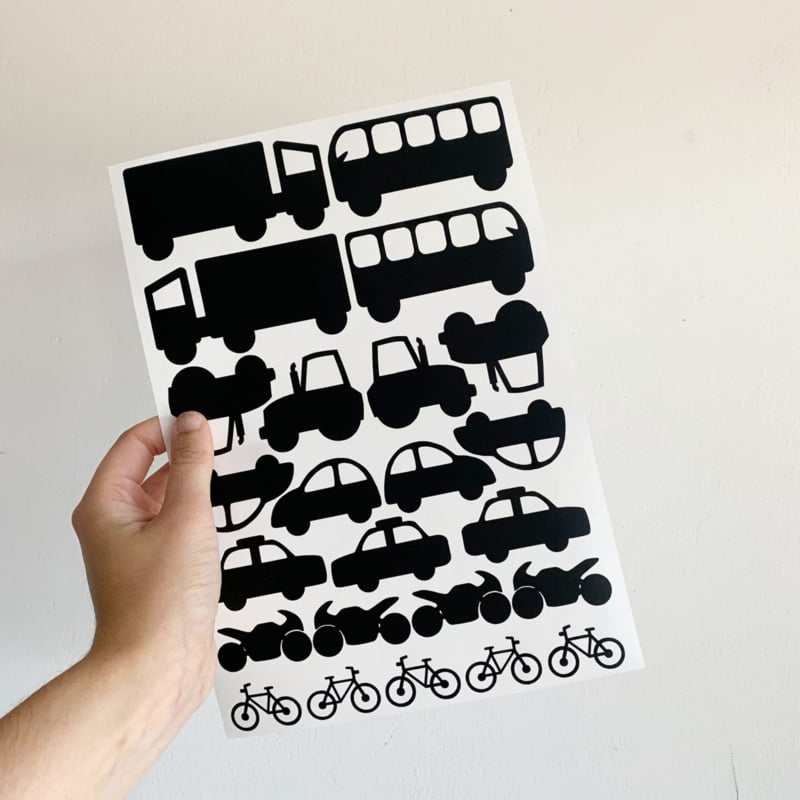 Muursticker set auto voertuigen