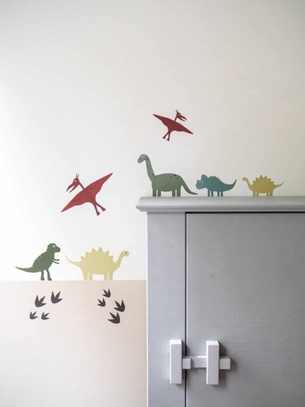 Muursticker set dino kamer kinderkamer - kleur