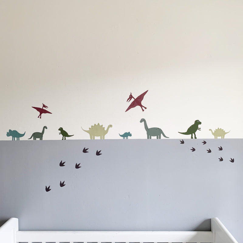 Muursticker set dino kamer kinderkamer - kleur
