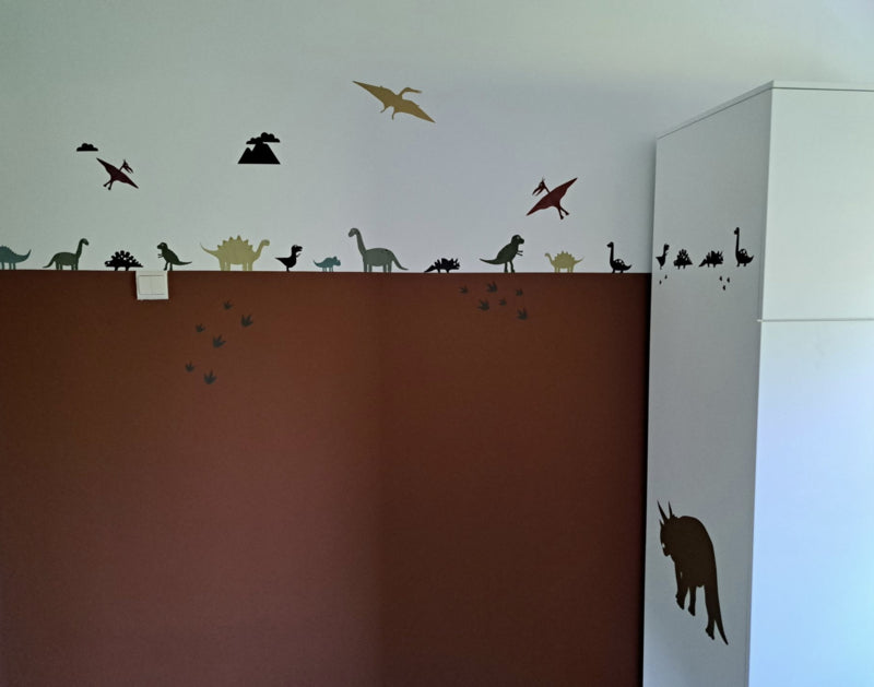Muursticker set dino kamer kinderkamer - kleur