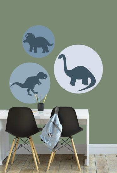 Muursticker set kinderkamer - dino blauw