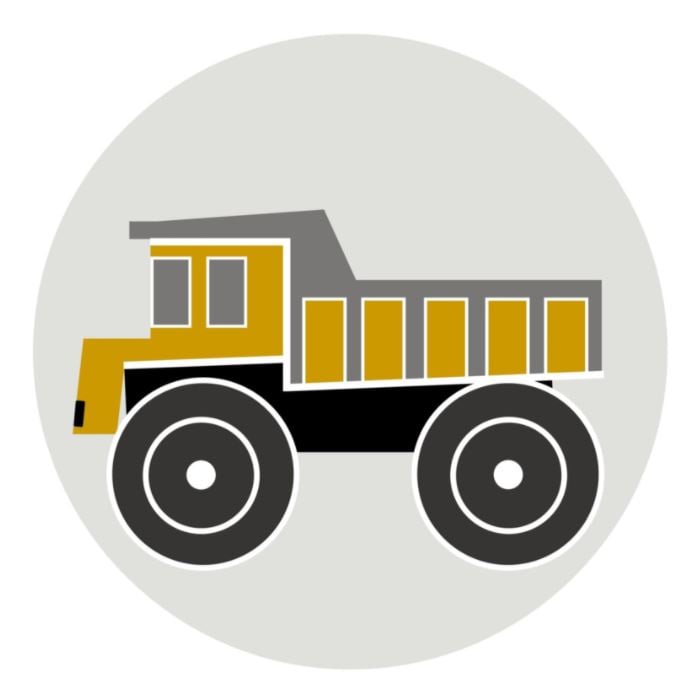 Muursticker set kinderkamer - voertuigen oker