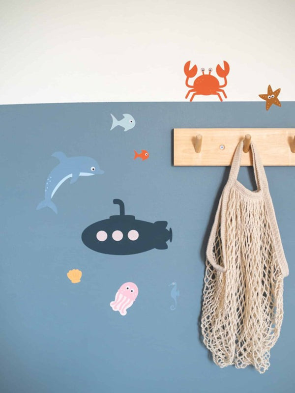 Muursticker set onderwater wereld zeedieren kinderkamer