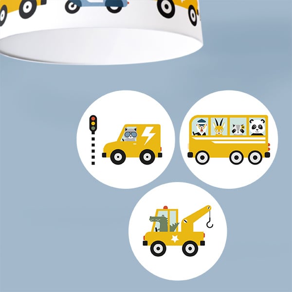 Muursticker set rond kinderkamer - dieren onderweg (oker)