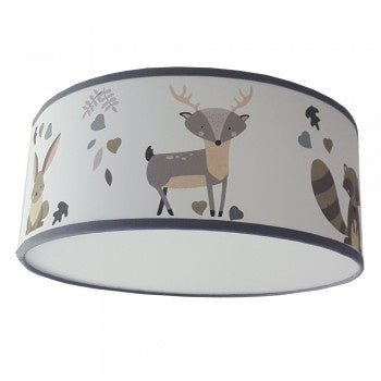 Plafondlamp bosdieren kinderkamer - pastel