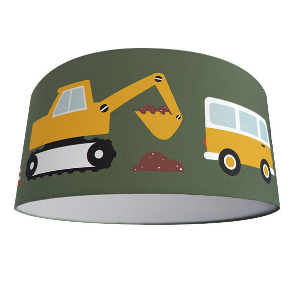 Plafondlamp kinderkamer auto voertuigen - on the road olijfgroen