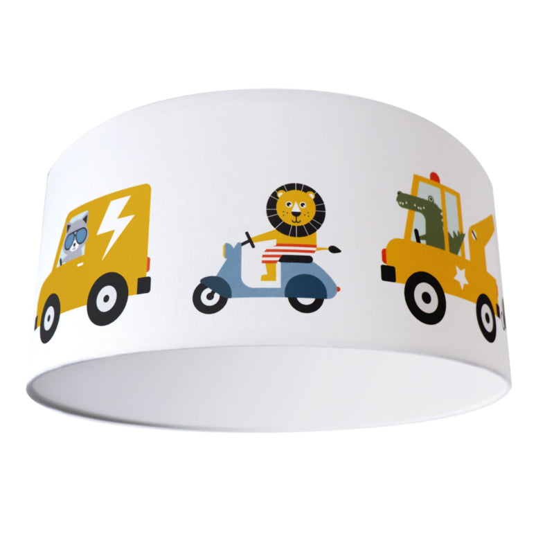 Plafondlamp kinderkamer dieren onderweg - auto voertuigen
