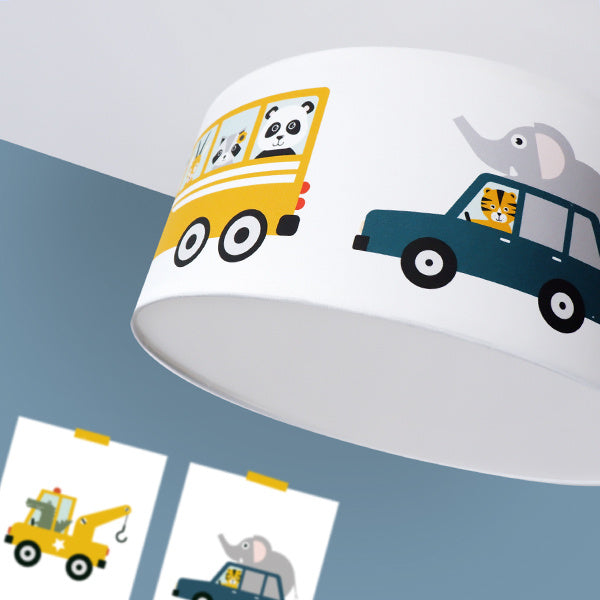 Plafondlamp kinderkamer dieren onderweg - auto voertuigen