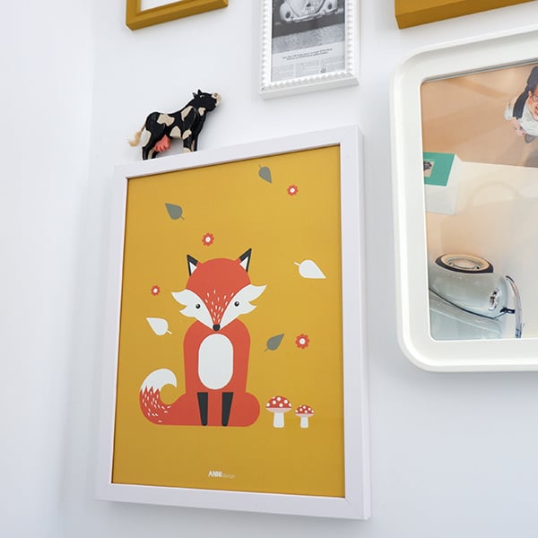 Poster_kinderkamer_vos_-_oker_geel