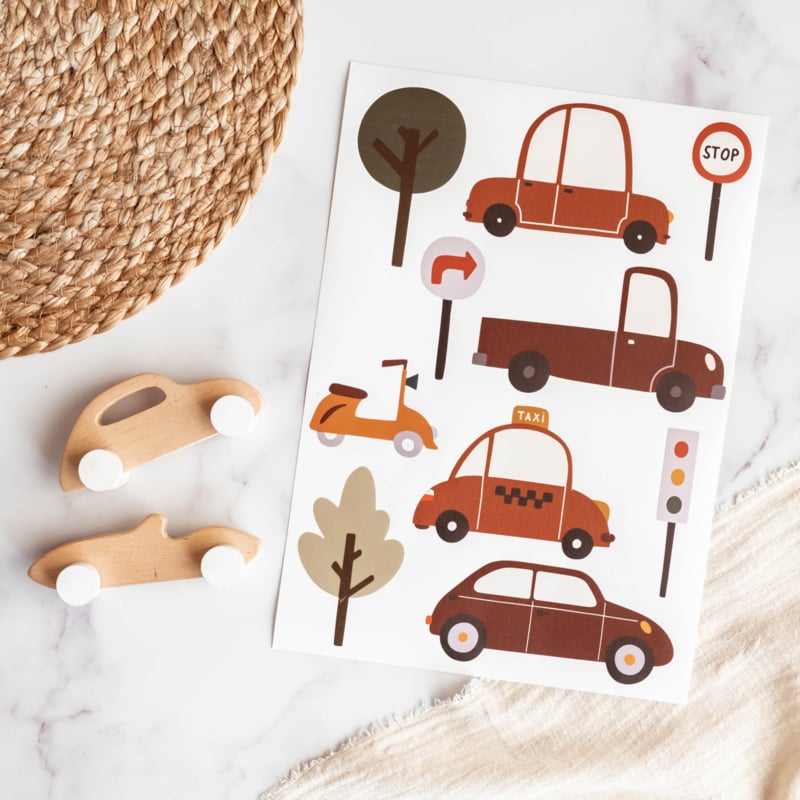 Voertuigen muurstickers in diverse kleuren