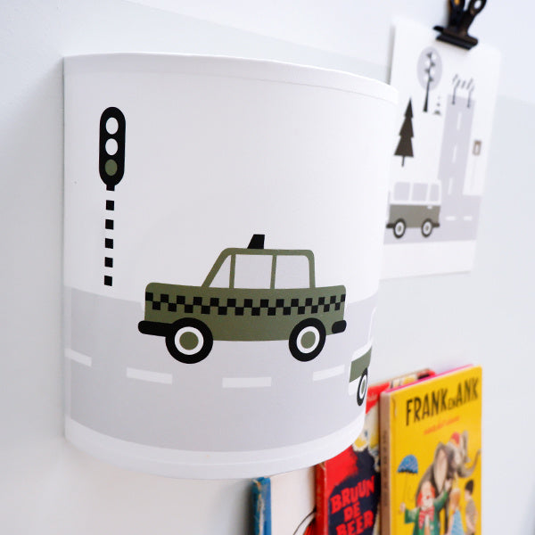 Wandlamp kinderkamer auto voertuigen - olijf groen