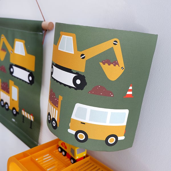 Wandlamp kinderkamer auto voertuigen - on the road olijfgroen