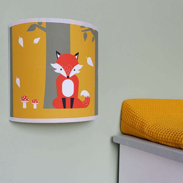 Wandlamp kinderkamer vos - oker - terracotta rood