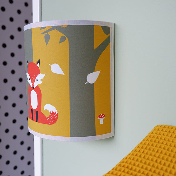 Wandlamp kinderkamer vos - oker - terracotta rood