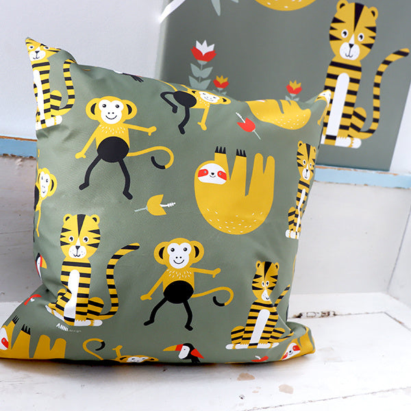 Kussen luiaard olijfgroen - inclusief binnenkussen