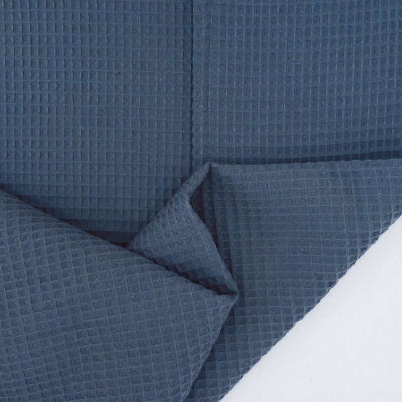 Ledikantdeken wafelstof donker oud blauw - basic
