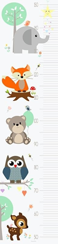 Groeimeter meetlat poster dieren