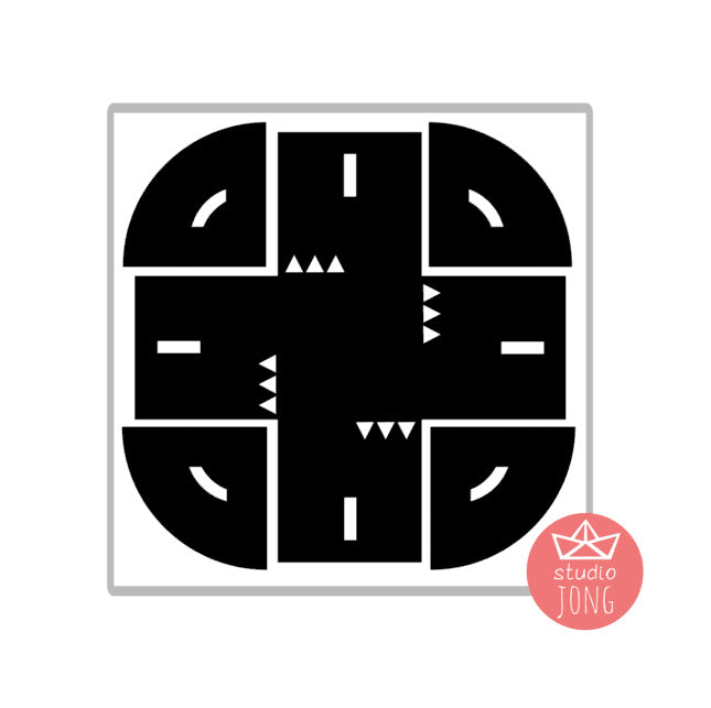 Sticker autobaan kruispunt XL - zwart