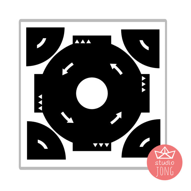 Sticker autobaan rotonde XL - zwart