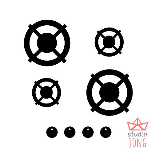 Kinderkeuken - speelkeuken sticker gasfornuis