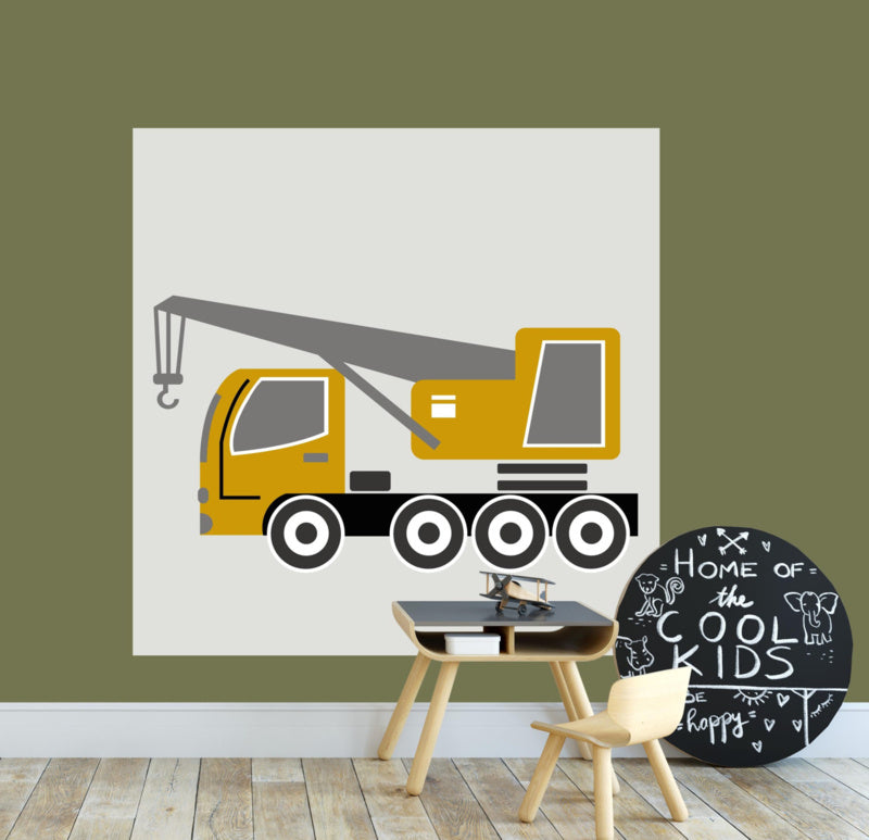 Behangpaneel jongenskamer - oplegger oker